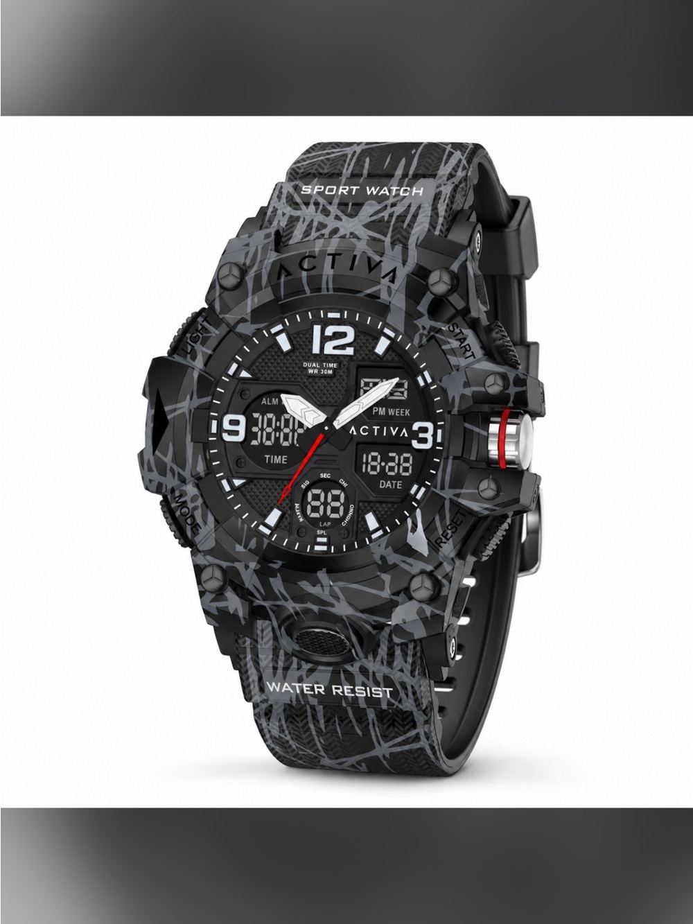 Activa Decus X Invicta Digital Men's Watch - 49mm, Camouflage, Black (ACW8008-00